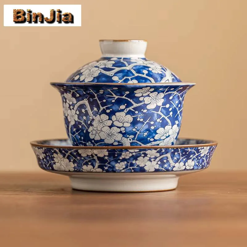 100Ml High-End Ru Kiln Gold Ingot Gaiwan Vintage Ice Plum Blue And White Tea Tureen Maker Cover Bowl For Supplies Craft
100Ml High-End Ru Kiln Gold Ingot Gaiwan Vintage Ice Plum Blue And White Tea Tureen Maker Cover Bowl For Supplies Craft