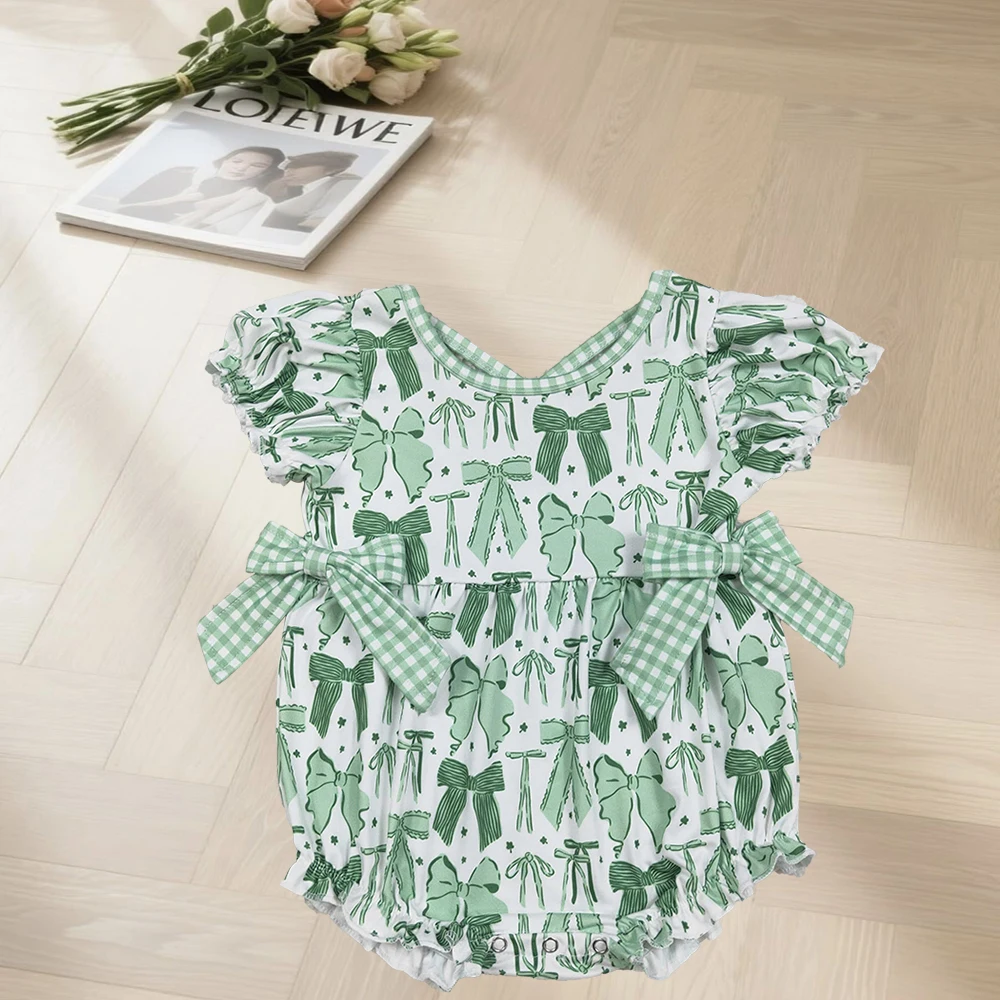 12.13 Baby Girls Summer Rompers Baby Girls Green Clovers St Patrick Bows Ruffle Rompers
12.13 Baby Girls Summer Rompers Baby Girls Green Clovers St Patrick Bows Ruffle Rompers