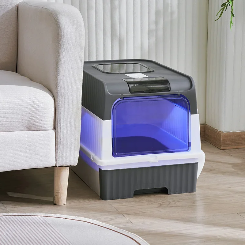 High Capacity and UV Sterilization Cat Litter Box Rechargeable Large Self-cleaning Cat Litter Box with Fully Enclosed Toilet
High Capacity and UV Sterilization Cat Litter Box Rechargeable Large Self-cleaning Cat Litter Box with Fully Enclosed Toilet