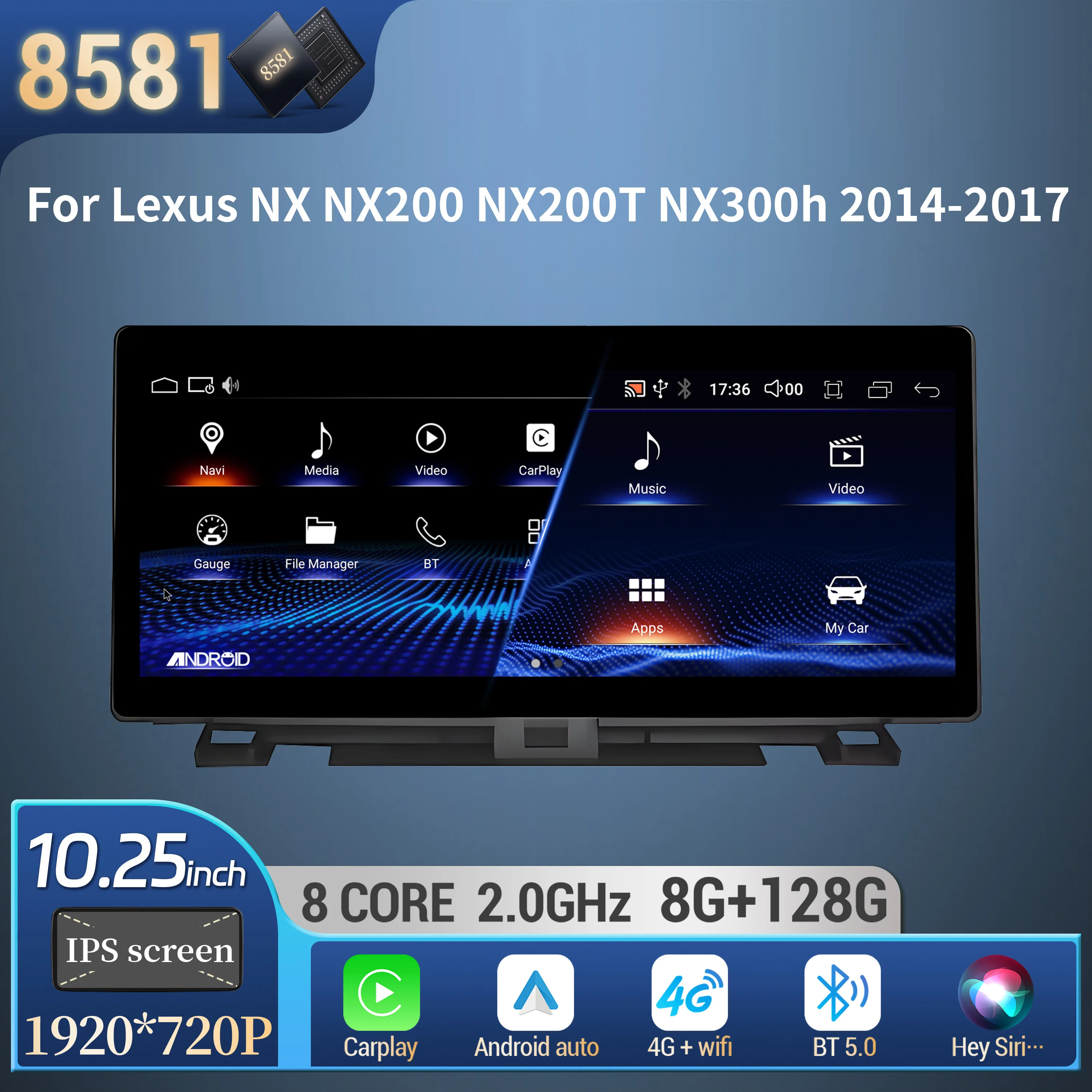 10,25 "автомобильный радиоприемник мультимедиа для Lexus NX NX200 NX200T NX300h 2014-2017 Android 14 навигация беспроводной CarPlay авторадио экран
10,25 "автомобильный радиоприемник мультимедиа для Lexus NX NX200 NX200T NX300h 2014-2017 Android 14 навигация беспроводной CarPlay авторадио экран