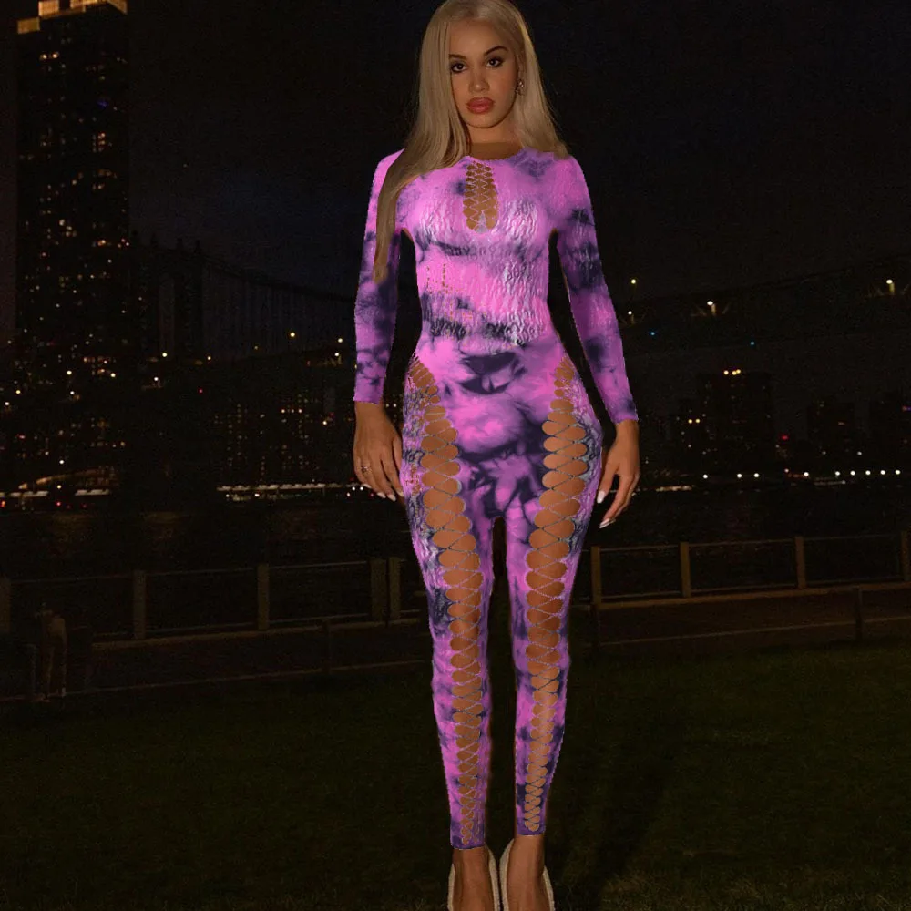 Sexy Hollow Out Leggings One Piece Rompers Women Long Sleeve Tie Dyed Print Jumpsuits 2024 Spring Fall Birthday Fairy Clothes
Sexy Hollow Out Leggings One Piece Rompers Women Long Sleeve Tie Dyed Print Jumpsuits 2024 Spring Fall Birthday Fairy Clothes