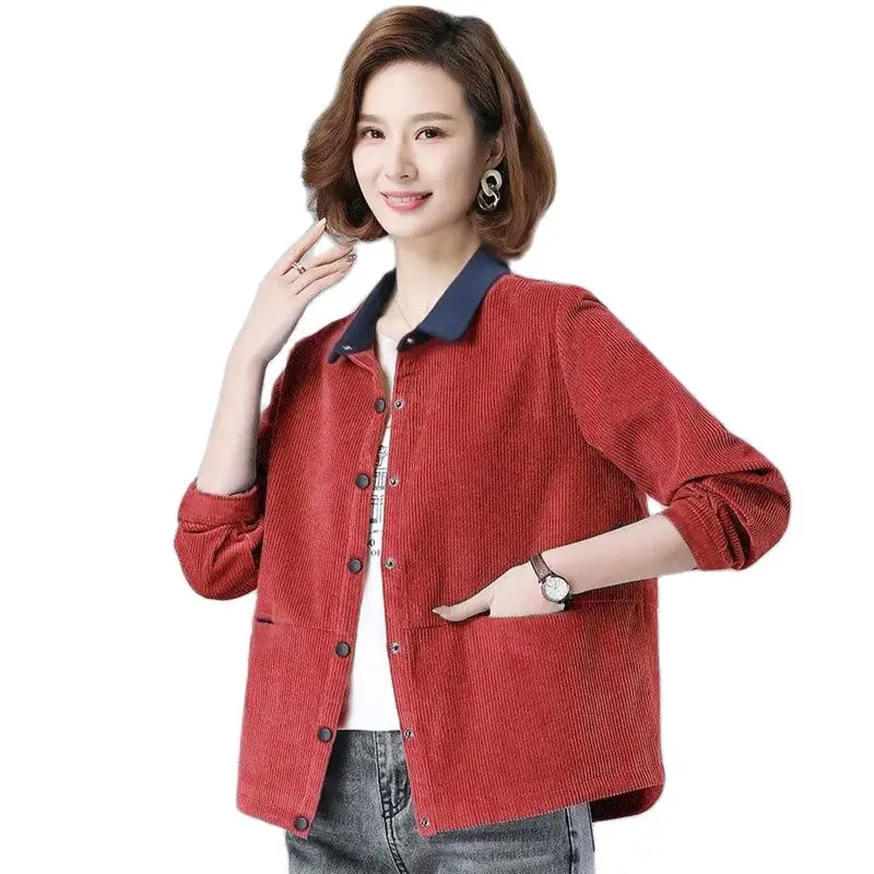 Women Corduroy Jacket 2023 Spring Autumn New Short Jacket Single-Breasted Casual Loose Female Coat Outwear Thin Tops 4XL Q257
Women Corduroy Jacket 2023 Spring Autumn New Short Jacket Single-Breasted Casual Loose Female Coat Outwear Thin Tops 4XL Q257