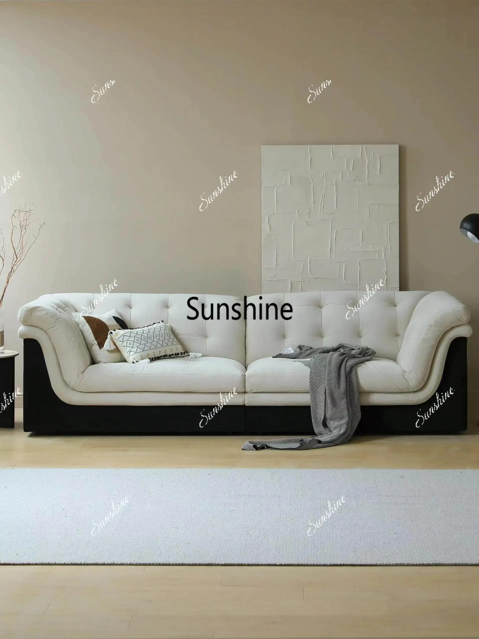 Retro style lazy, sofa design, black and white color matching lazy straight row living room
Retro style lazy, sofa design, black and white color matching lazy straight row living room