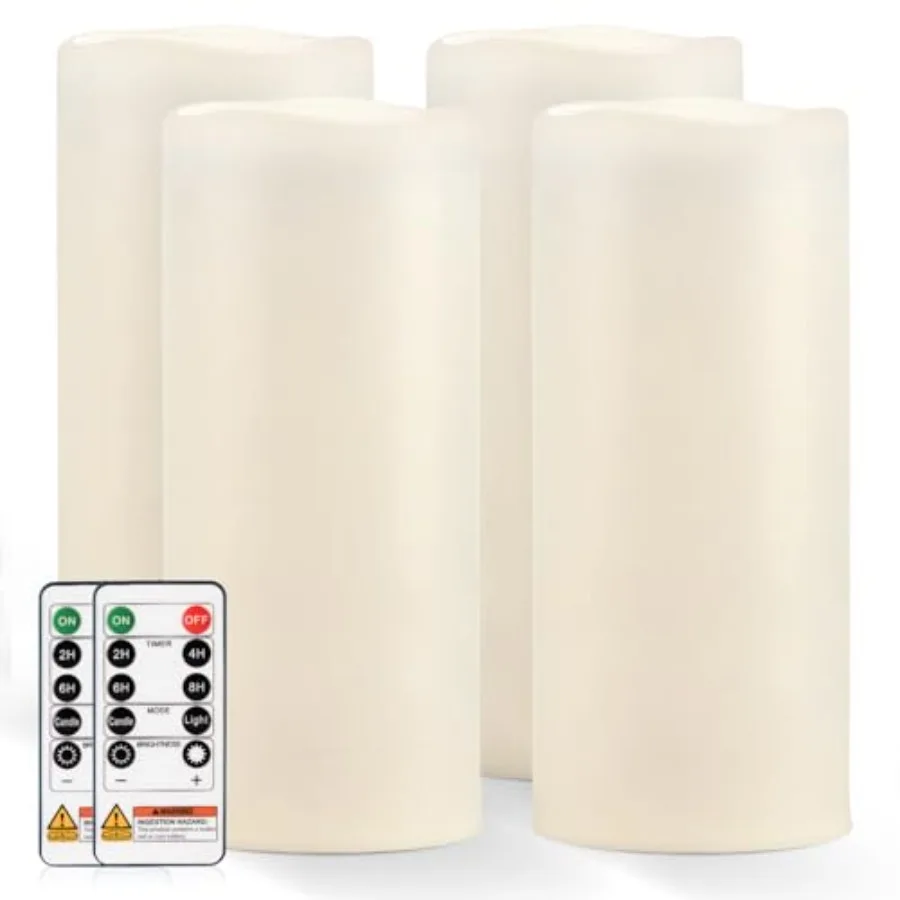 12" x 5" Large Waterproof Outdoor Flameless Candles with Remote Control and Timer Battery Operated Flickering LED Pillar Candle
12" x 5" Large Waterproof Outdoor Flameless Candles with Remote Control and Timer Battery Operated Flickering LED Pillar Candle