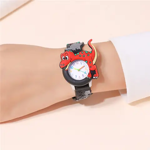 Cute cartoon dinosaur color pointer scale quartz watch, suitable for Christmas Halloween gifts, a variety of colors optional