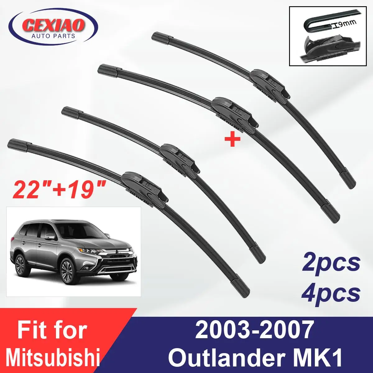 Щетки стеклоочистителя передние бескаркасные резиновые для Mitsubishi Outlander MK1 2003-2007
Щетки стеклоочистителя передние бескаркасные резиновые для Mitsubishi Outlander MK1 2003-2007