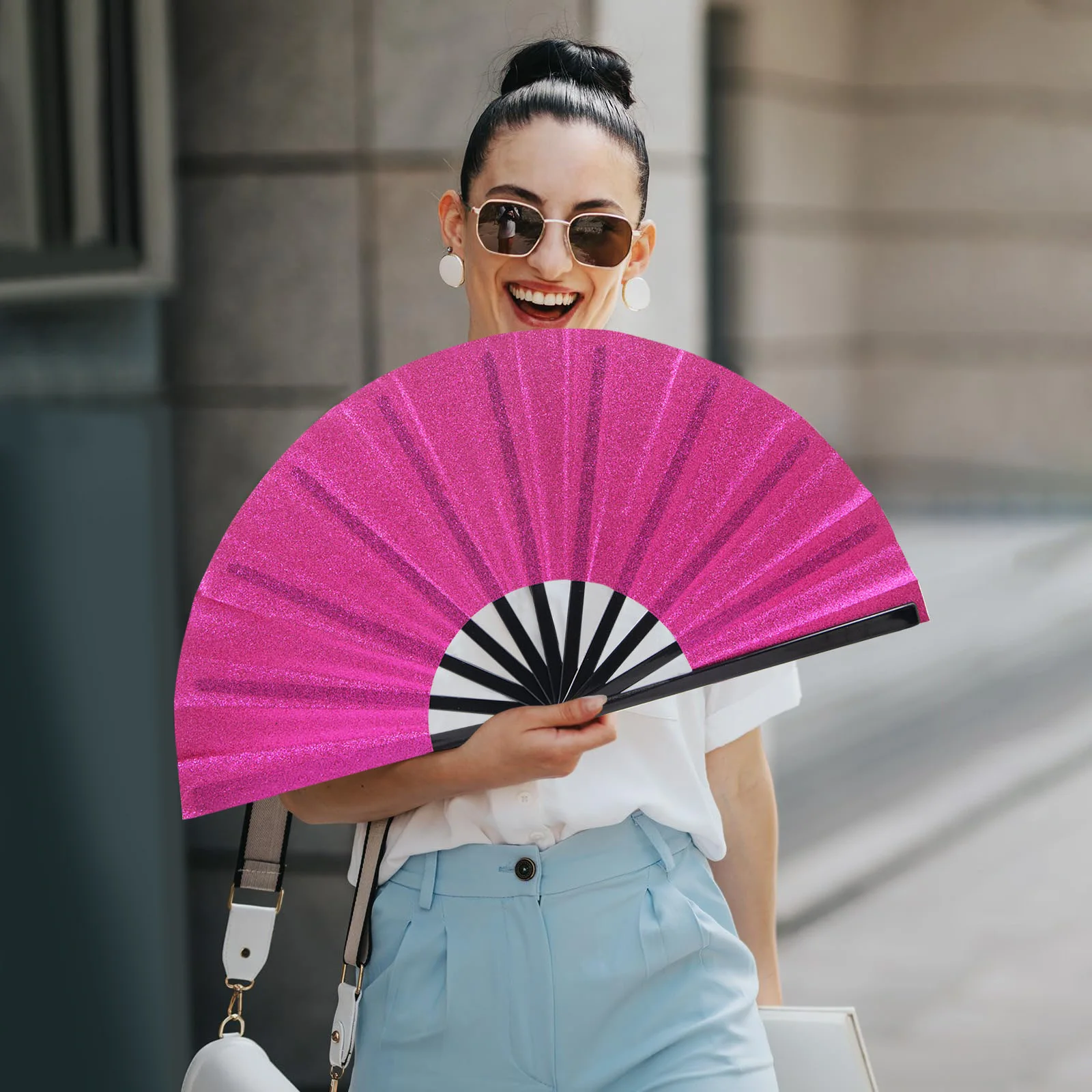 PESENAR Large Folding Hand Fan, Colorful Fabric Rave Fan for Women, Chinese Kung Fu Fan for Parties & Festivals
PESENAR Large Folding Hand Fan, Colorful Fabric Rave Fan for Women, Chinese Kung Fu Fan for Parties & Festivals