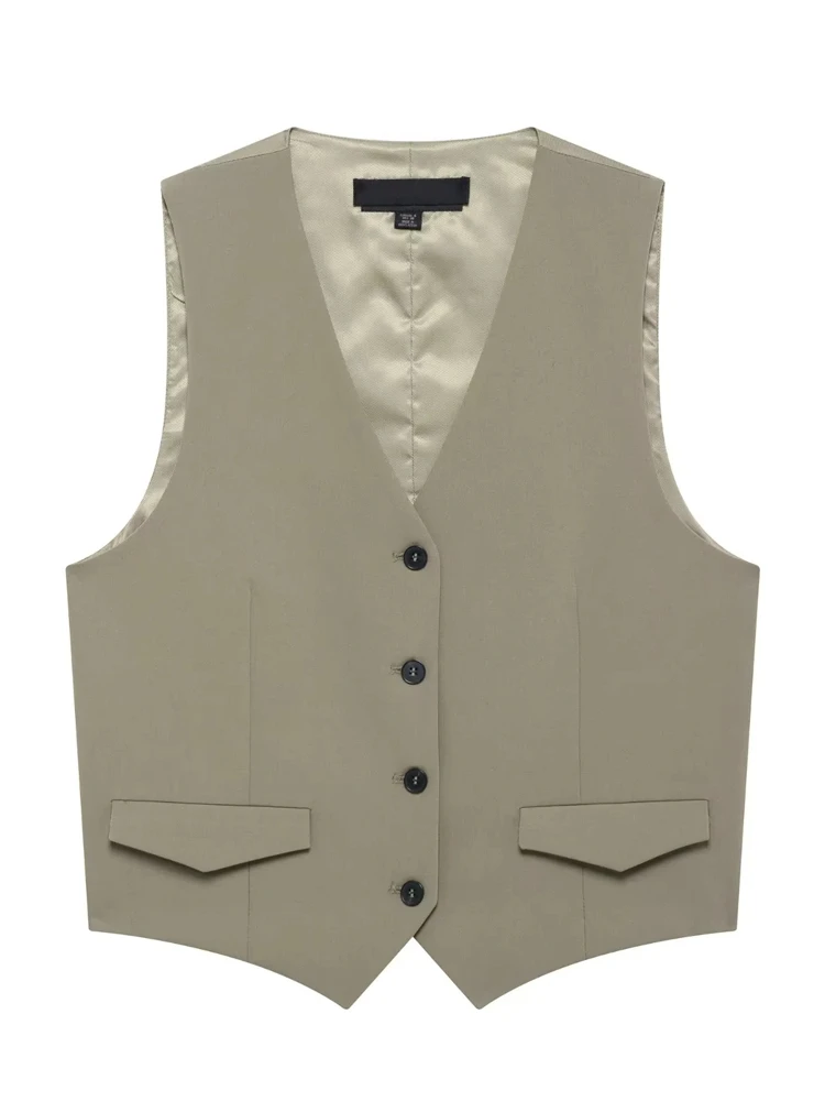 OUROPEAN ZTATION 2025 Summer New Woman Streetwear V-Collar Blouses Gilet Edgy Lady Sleeveless Top Ruffles Pockets Waistcoat Vest
OUROPEAN ZTATION 2025 Summer New Woman Streetwear V-Collar Blouses Gilet Edgy Lady Sleeveless Top Ruffles Pockets Waistcoat Vest