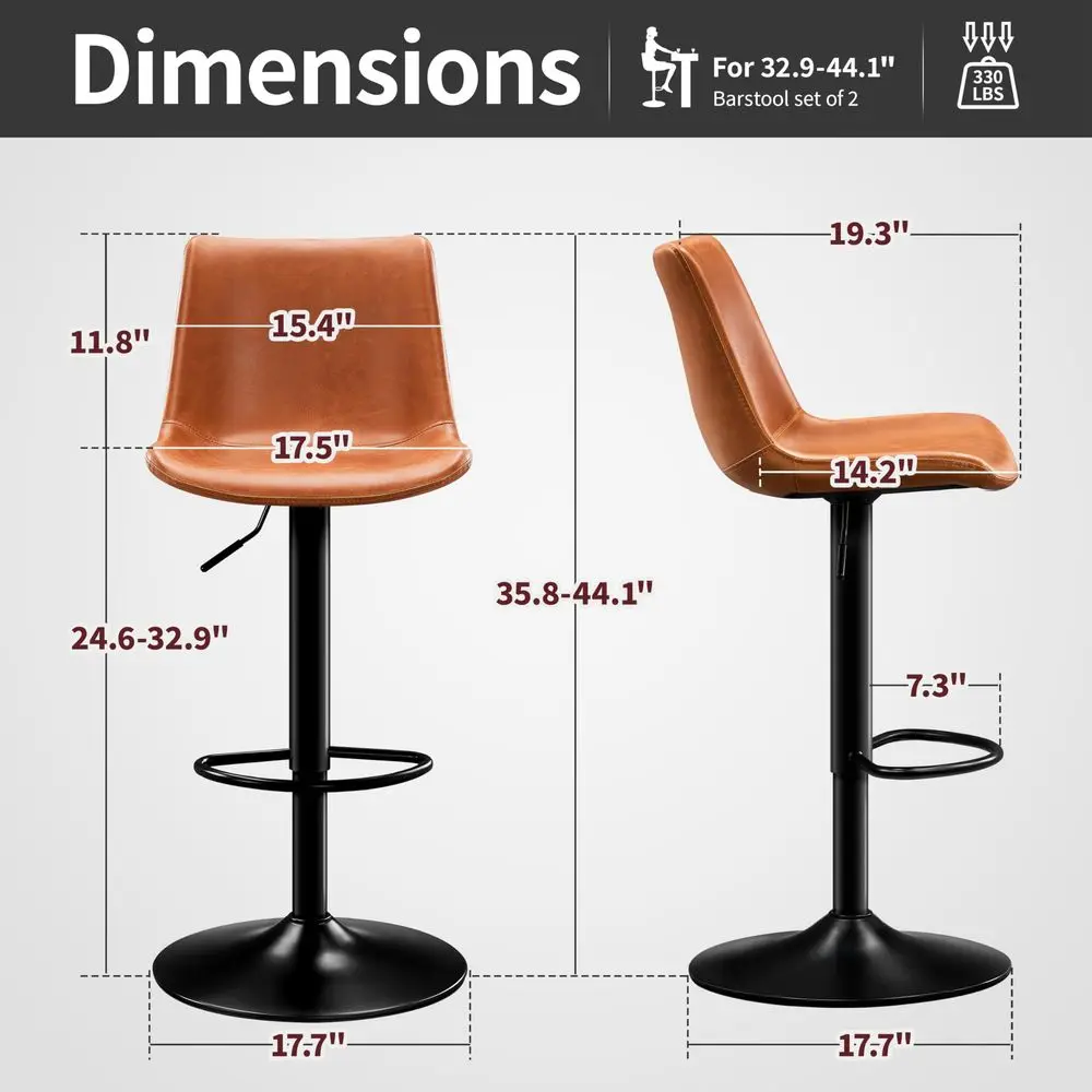 Vintage Bar Stool Height Adjustable Crazy Horse Leather Bar Chair XLarge Base and Seat Bar Stools, Ergonomic Bistro Stool with
Vintage Bar Stool Height Adjustable Crazy Horse Leather Bar Chair XLarge Base and Seat Bar Stools, Ergonomic Bistro Stool with