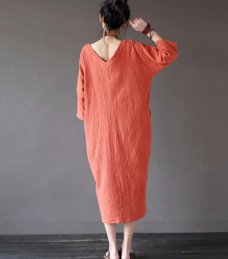 2026 Summer Autumn women dress,three quarter cotton linen dress,brand women clothes Vestido Feminino,plus size casual dress
2026 Summer Autumn women dress,three quarter cotton linen dress,brand women clothes Vestido Feminino,plus size casual dress