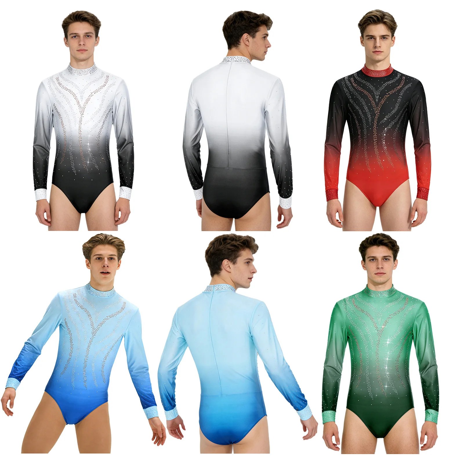 Men Rhinestones Figure Skating Leotard Long Sleeve Gradient Color Gymnastics Ballet Acrobatics Latin Dance Cha-cha Bodysuit
Men Rhinestones Figure Skating Leotard Long Sleeve Gradient Color Gymnastics Ballet Acrobatics Latin Dance Cha-cha Bodysuit