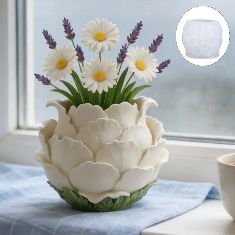 Силиконовая форма для 3D-горшков в форме лепестков пиона, для создания романтического уголка на вашем рабочем столе в стиле DIY Light Luxury.
Силиконовая форма для 3D-горшков в форме лепестков пиона, для создания романтического уголка на вашем рабочем столе в стиле DIY Light Luxury.