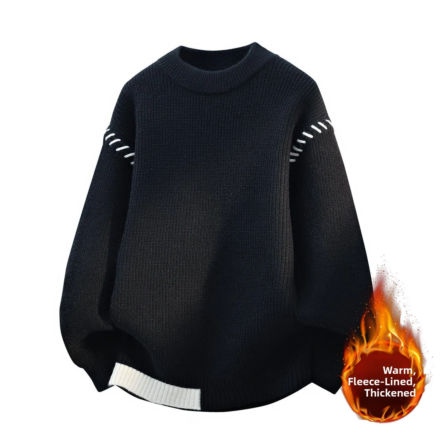 Men's Fce Lined Knit Sweater Thiened Loose Fit round Ne Warm Inner Wear Casual Sle Winter Clothing Long Sve Crew ...
Men's Fce Lined Knit Sweater Thiened Loose Fit round Ne Warm Inner Wear Casual Sle Winter Clothing Long Sve Crew ...