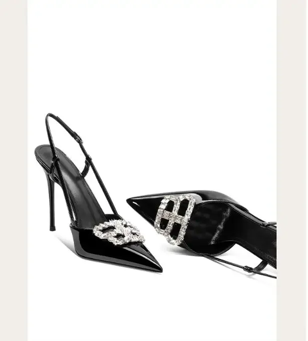 Women's Sexy Queen Style Narrow Headed Sandals, Black Patent Leather Rhinestone Buckle, Adult Gift Women's Shoes
Women's Sexy Queen Style Narrow Headed Sandals, Black Patent Leather Rhinestone Buckle, Adult Gift Women's Shoes