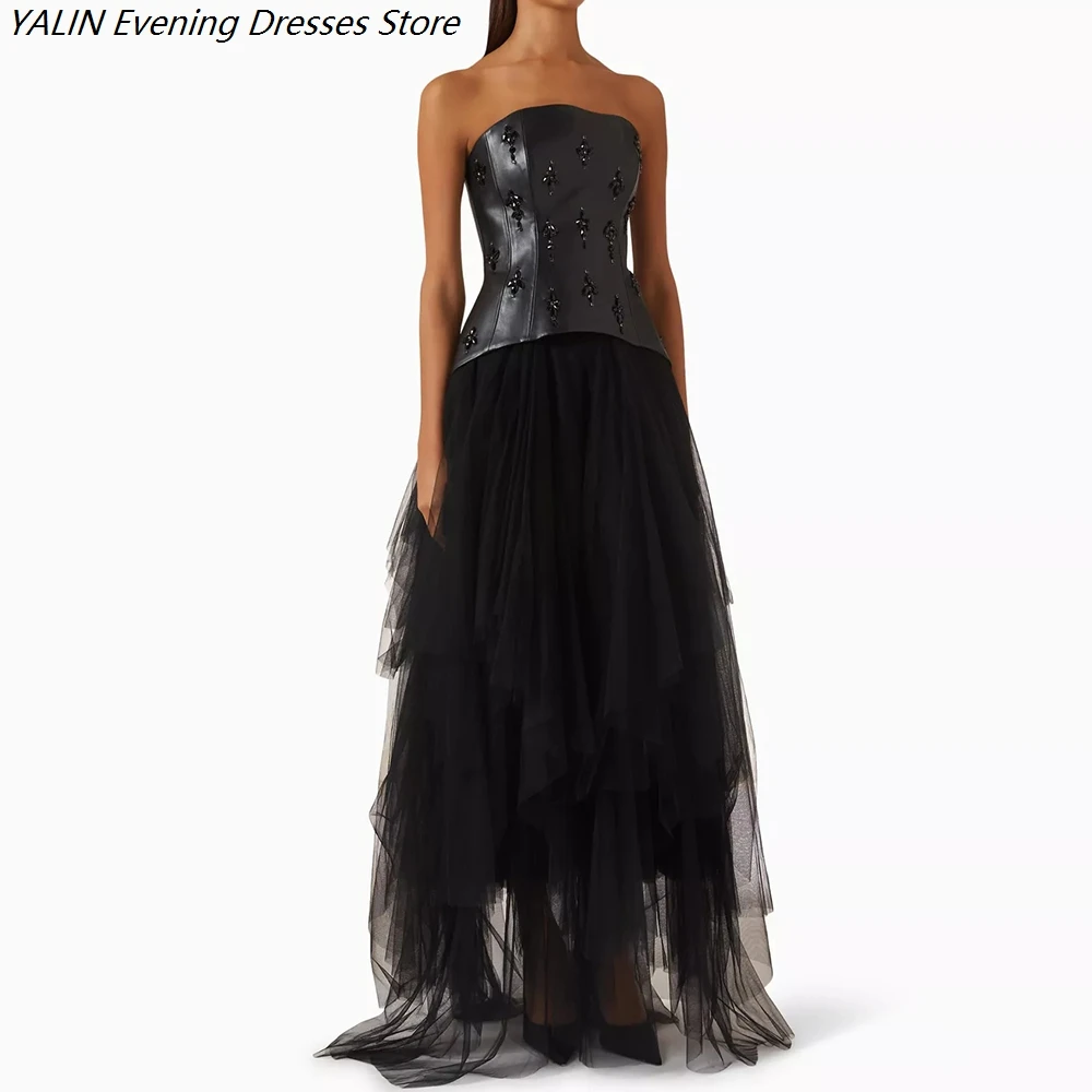 Women's A-line Evening Dresses Floor-length Strapless Sleeveless Prom Dresses Fashion Crystal Simple Draped Customized Gowns
Women's A-line Evening Dresses Floor-length Strapless Sleeveless Prom Dresses Fashion Crystal Simple Draped Customized Gowns