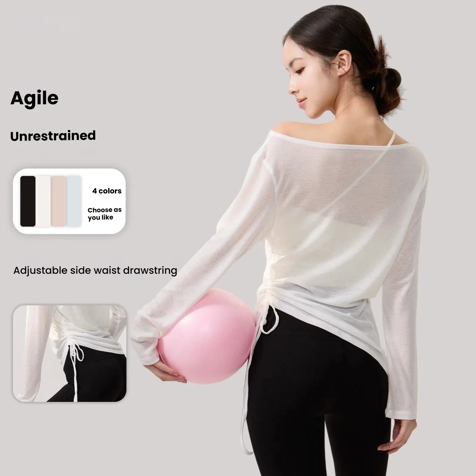Women's T-Shirts Solid Color Lazy Yoga Cover Up Long Sleeve Loose Slim Ruched Skin-Friendly Pilates Breathable Sports Top Tee
Women's T-Shirts Solid Color Lazy Yoga Cover Up Long Sleeve Loose Slim Ruched Skin-Friendly Pilates Breathable Sports Top Tee