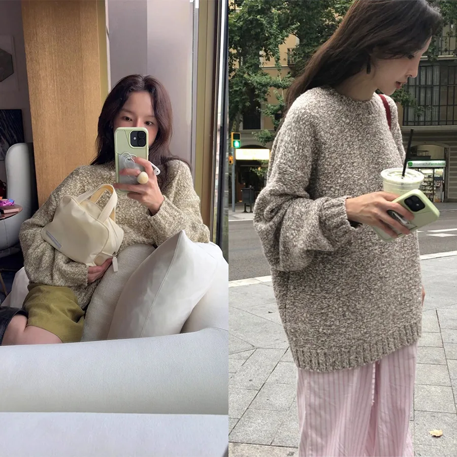 Soft Knitted Sweater Mixed Colors Lazy Style Women's Casual Loose Fit Long Sleeve round Neck Woolen Autumn New Arrival
Soft Knitted Sweater Mixed Colors Lazy Style Women's Casual Loose Fit Long Sleeve round Neck Woolen Autumn New Arrival