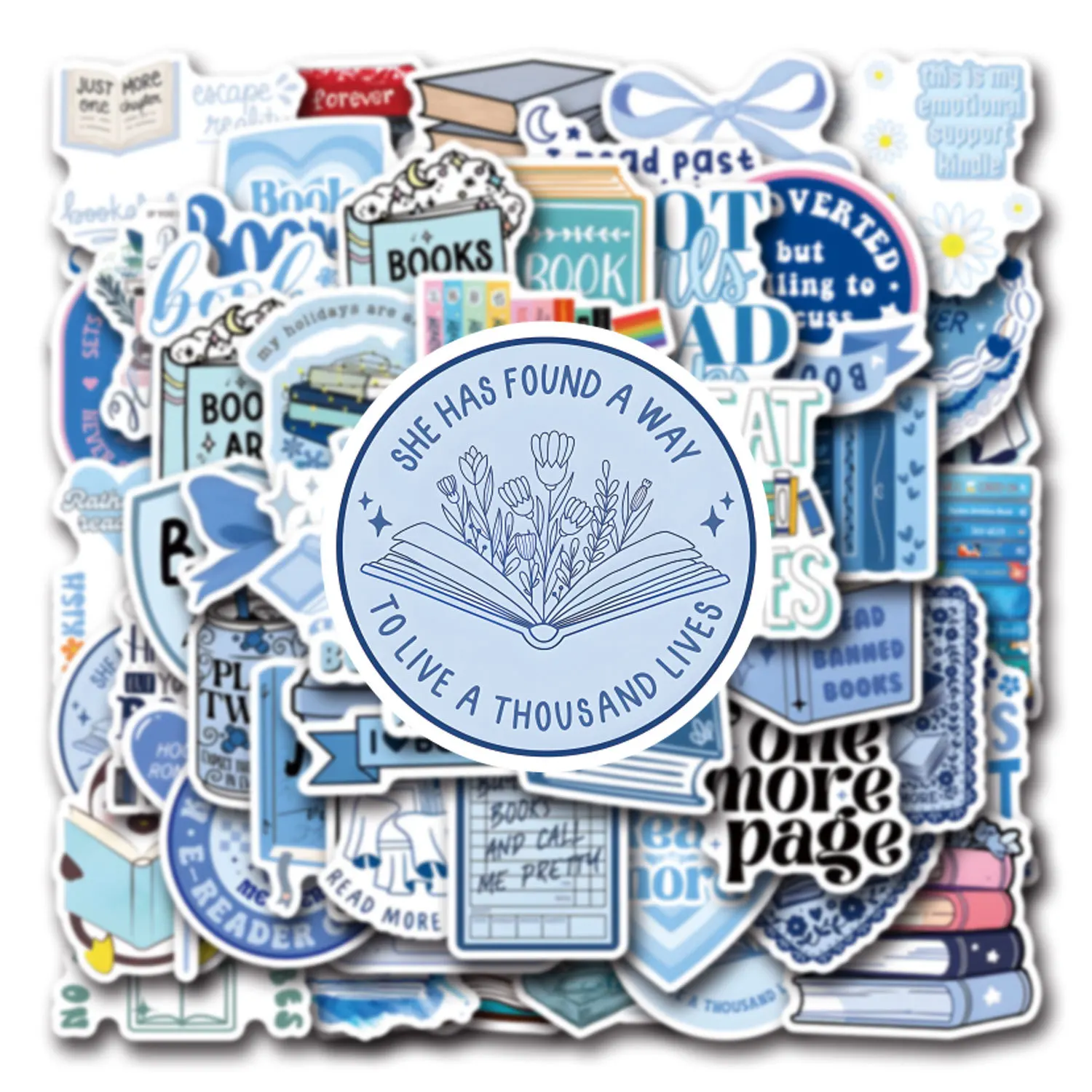 55PCS Blue Bookish Cartoon Graffiti Stickers Decorative Scooter Notebook Desk Guitar DIY Stickers Waterproof Decal Toy Gift
55PCS Blue Bookish Cartoon Graffiti Stickers Decorative Scooter Notebook Desk Guitar DIY Stickers Waterproof Decal Toy Gift