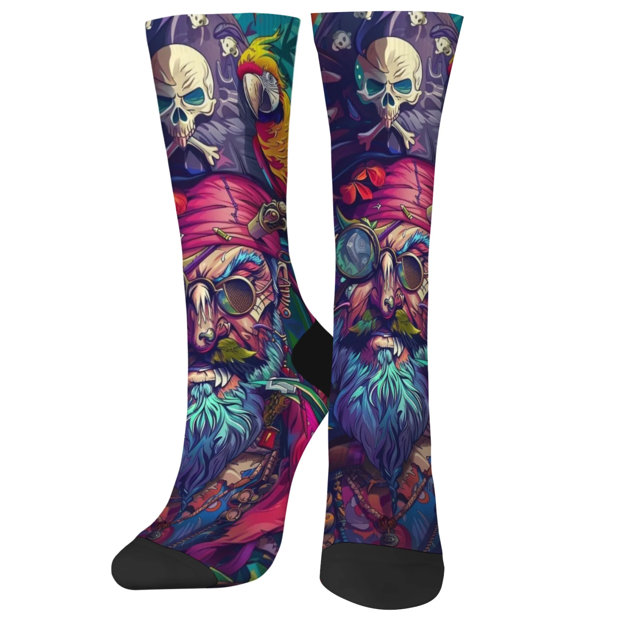 A richly colored, fantasy-style pirate portrait illustration print novelty funny men's socks Harajuku retro style socks gift
A richly colored, fantasy-style pirate portrait illustration print novelty funny men's socks Harajuku retro style socks gift