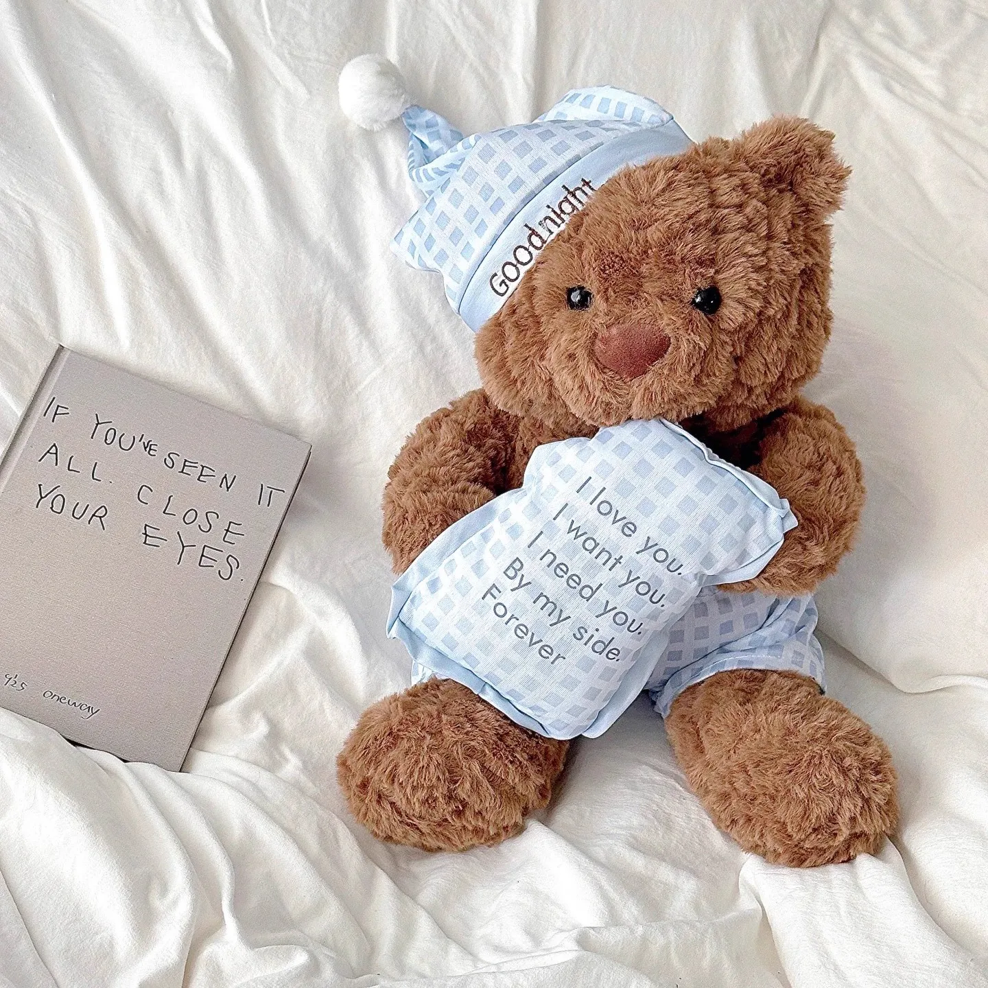 soft Pyjamas Bear Plush Toys Stuffed Animals Bear Plushie Brown Colour Goodnight Sleeping Hat Bears Dolls Toys for kids gift
soft Pyjamas Bear Plush Toys Stuffed Animals Bear Plushie Brown Colour Goodnight Sleeping Hat Bears Dolls Toys for kids gift