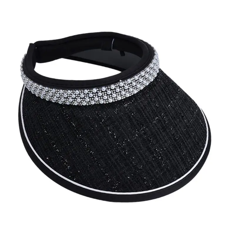 Empty Top Sun Hat Wide Brimmed Adult Sunscreen Visor Hat Adult Sunshade Hat With Pearl Accent Hair Band Style Black Rubber
Empty Top Sun Hat Wide Brimmed Adult Sunscreen Visor Hat Adult Sunshade Hat With Pearl Accent Hair Band Style Black Rubber