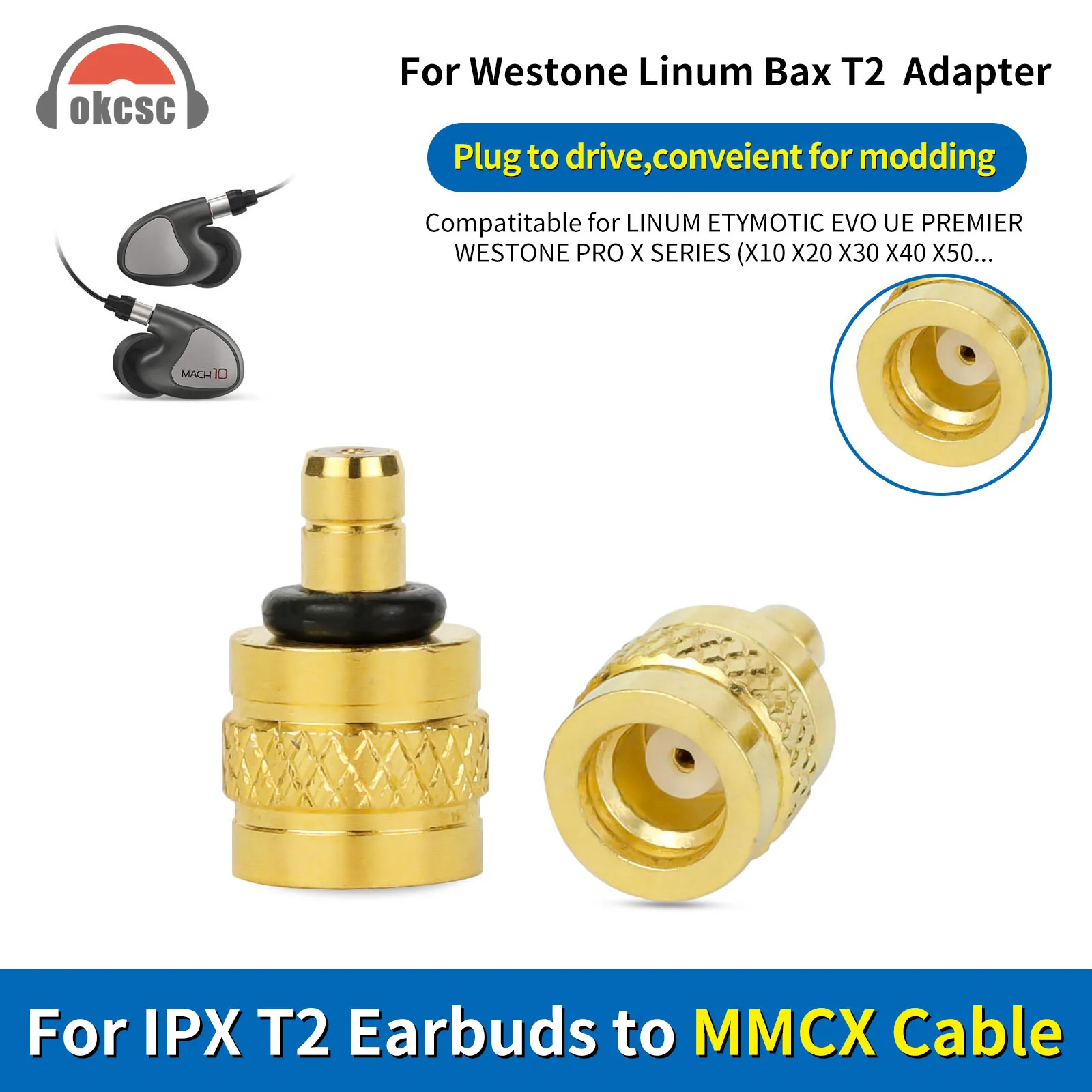 Разъем для наушников okscc Westone Linum Bax T2 штекер к MMCX гнездовой адаптер для LINUM ETYMOTIC EVO UE PREMIER WESTONE PRO X
Разъем для наушников okscc Westone Linum Bax T2 штекер к MMCX гнездовой адаптер для LINUM ETYMOTIC EVO UE PREMIER WESTONE PRO X