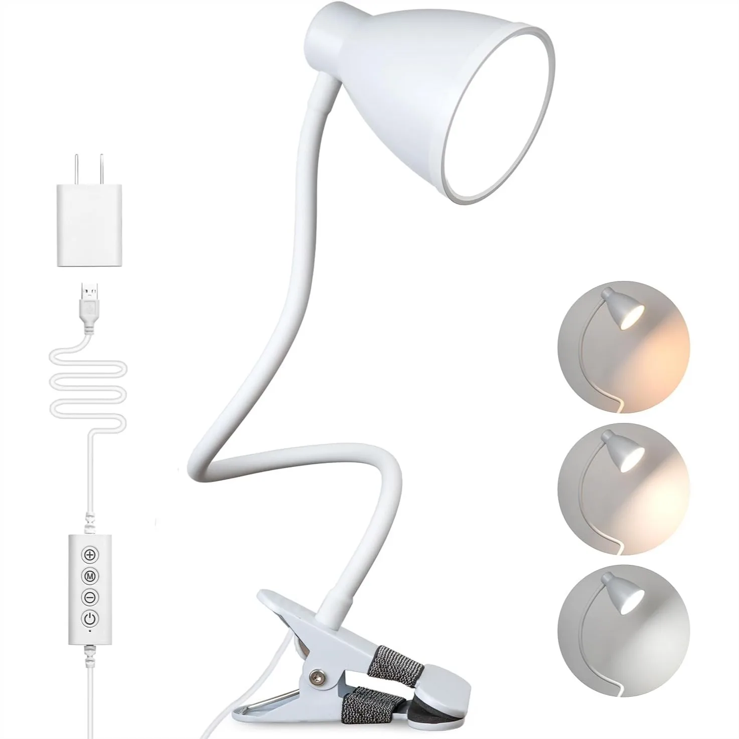 Clip On Reading Light 5 Color Modes 10 Brightness Levels 38 LED Desk Lamp With Auto Off Timer 360 Flexible Gooseneck For Bed Office White
Clip On Reading Light 5 Color Modes 10 Brightness Levels 38 LED Desk Lamp With Auto Off Timer 360 Flexible Gooseneck For Bed Office White