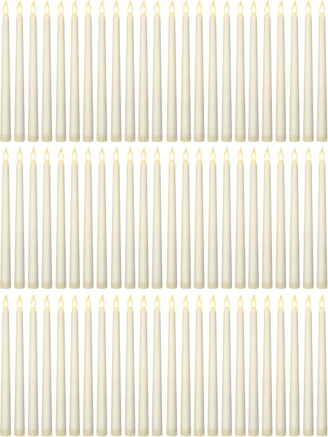 100 шт. 11-дюймовые беспламенные светодиодные конические свечи на батарейках с эффектом мерцания для декора свадеб и вечеринок, цвет слоновой кости
100 шт. 11-дюймовые беспламенные светодиодные конические свечи на батарейках с эффектом мерцания для декора свадеб и вечеринок, цвет слоновой кости