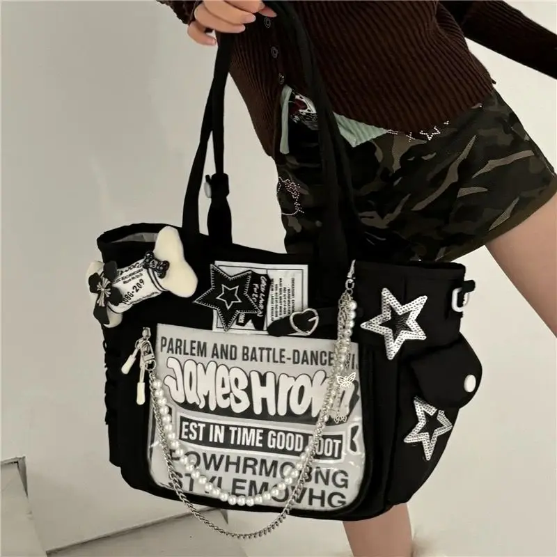 Women Commuter Bag Y2K Shoulder Bag Large Capacity Canvas Gothic Commuting Handbag Tote Bagtrendy Star Print Women Bag Crossbody
Women Commuter Bag Y2K Shoulder Bag Large Capacity Canvas Gothic Commuting Handbag Tote Bagtrendy Star Print Women Bag Crossbody