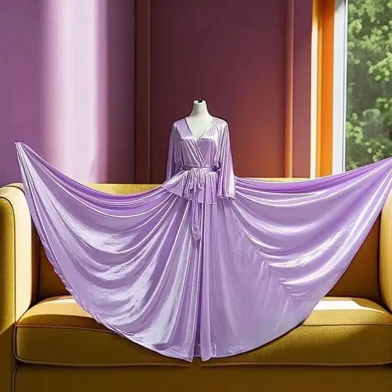 Glossy Long Sleeve Women Men Satin Loose Maxi Dress Plus Size Elegant Sleeping Robe
Glossy Long Sleeve Women Men Satin Loose Maxi Dress Plus Size Elegant Sleeping Robe