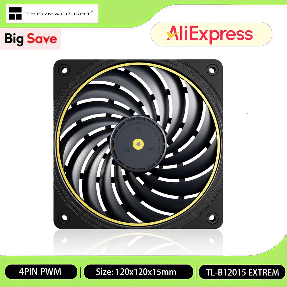 Thermalright TL-B12015 EXTREM Computer Case Fan, 120mm Fans, Noise Reduction Design/15 Fan Blades/Comes With A Safety Cover
Thermalright TL-B12015 EXTREM Computer Case Fan, 120mm Fans, Noise Reduction Design/15 Fan Blades/Comes With A Safety Cover