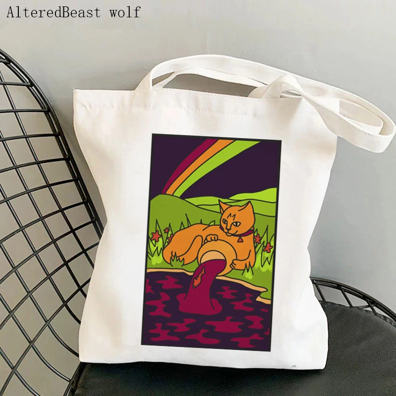 Women Shopper bag magic rainbow kitten Tarot card witchy Bag Harajuku Shopping Canvas Shopper Bag girl handbag Shoulder Lady Bag
Women Shopper bag magic rainbow kitten Tarot card witchy Bag Harajuku Shopping Canvas Shopper Bag girl handbag Shoulder Lady Bag