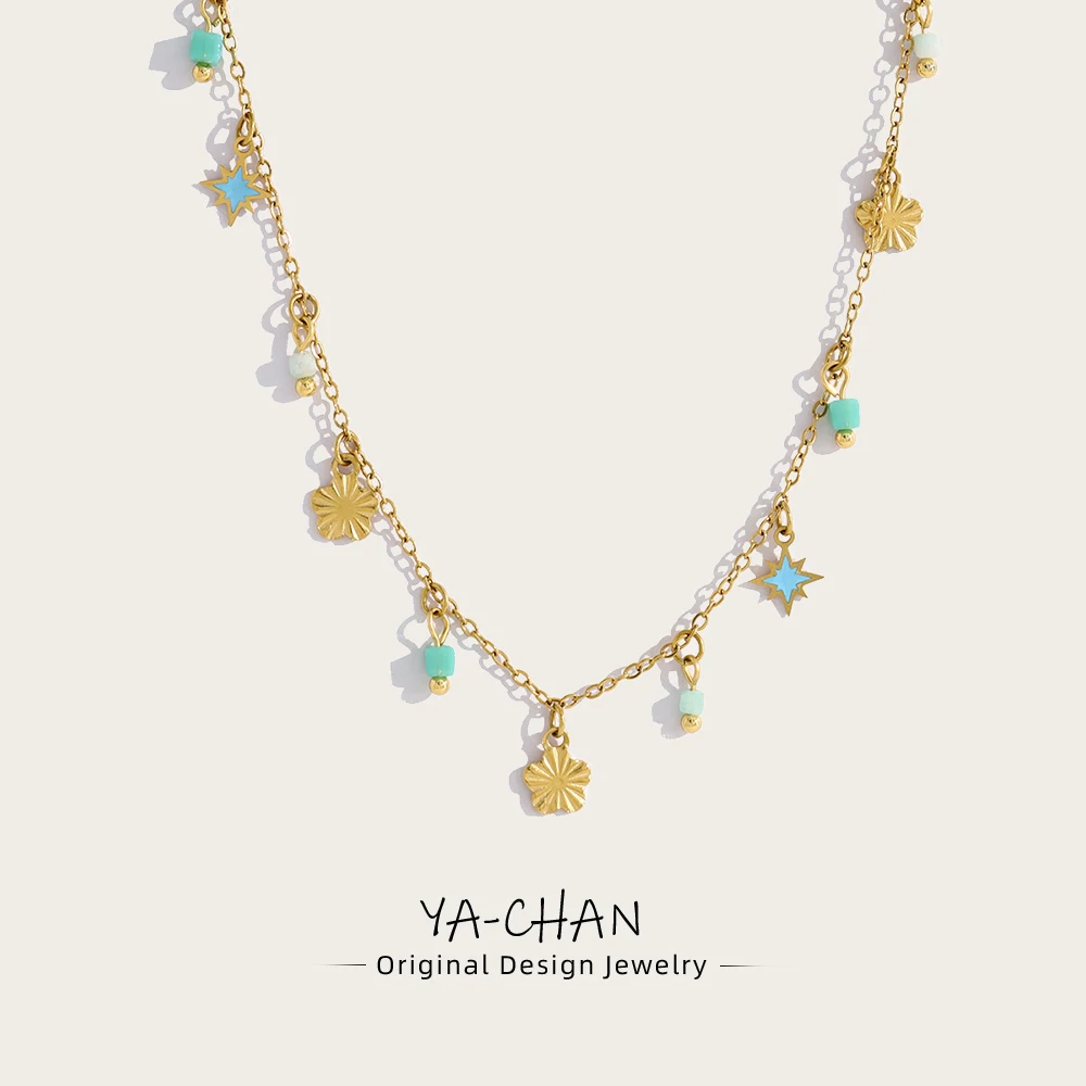 YACHAN 18K Gold Plated Stainless Steel Necklace for Women Exquisite Chic Charms Trendy Elegant Vintage Waterproof Jewelry
YACHAN 18K Gold Plated Stainless Steel Necklace for Women Exquisite Chic Charms Trendy Elegant Vintage Waterproof Jewelry
