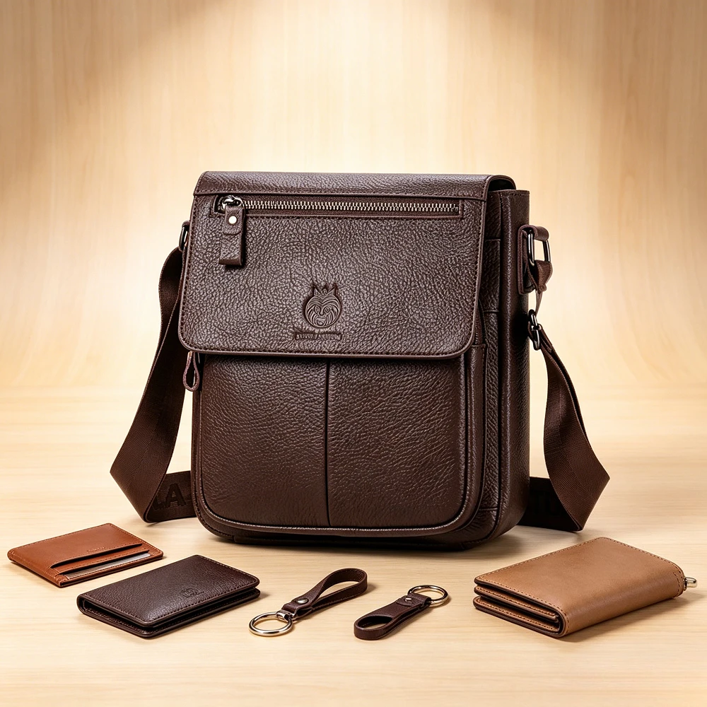 New Men's Bag 100% Leather Shoulder Bag Retro Genuine Leather Crossbody Bag Large Capacity Luxury Handbag Essential for Travel
New Men's Bag 100% Leather Shoulder Bag Retro Genuine Leather Crossbody Bag Large Capacity Luxury Handbag Essential for Travel