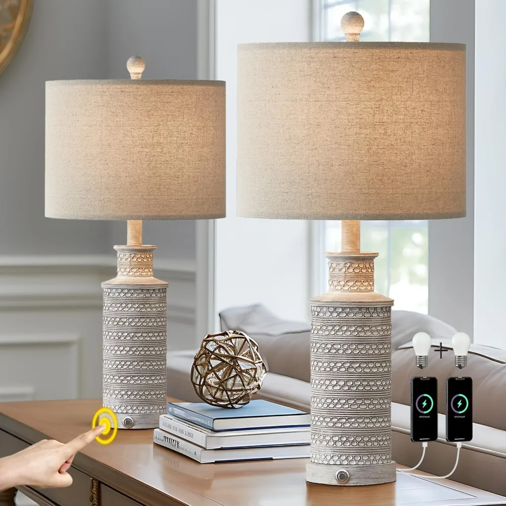 Table Lamp for Bedroom 3 Way Dimmable Touch Console Light 2 Piece Set With Dual USB Charging Ports for Bedroom Living Room Desk
Table Lamp for Bedroom 3 Way Dimmable Touch Console Light 2 Piece Set With Dual USB Charging Ports for Bedroom Living Room Desk