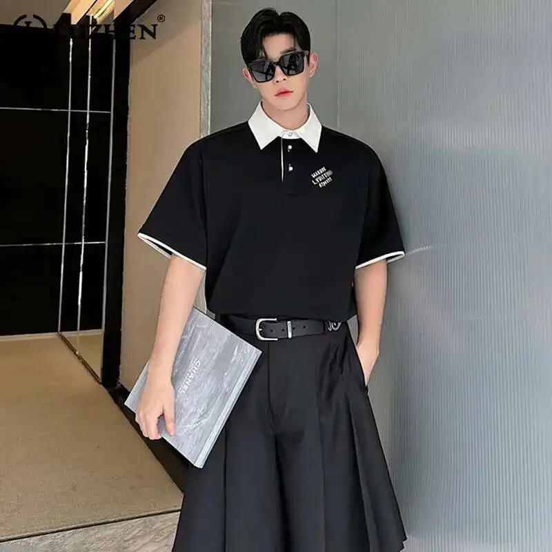 LUZHEN Sleeved Letter Printed Splicing Design Fashion Tops Short Original New Stylish Street Men's Polo Collar Shirts LZ9746
LUZHEN Sleeved Letter Printed Splicing Design Fashion Tops Short Original New Stylish Street Men's Polo Collar Shirts LZ9746