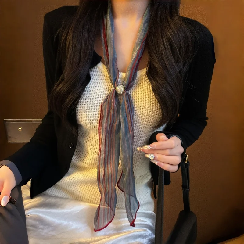 French Bead Scarf Adjustable Diamond Ball Long Scarf Korean Style Versatile High-End Neck Accessory for Spring Summer
French Bead Scarf Adjustable Diamond Ball Long Scarf Korean Style Versatile High-End Neck Accessory for Spring Summer