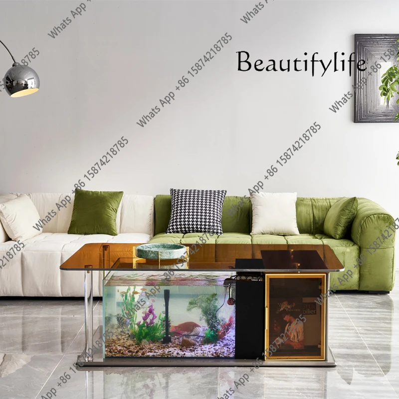 Sm Fish Farming Integrated Coffee Table Italian Light Luxury Tempered Glass Coffee Table Fish Tank High-end Ecological
Sm Fish Farming Integrated Coffee Table Italian Light Luxury Tempered Glass Coffee Table Fish Tank High-end Ecological