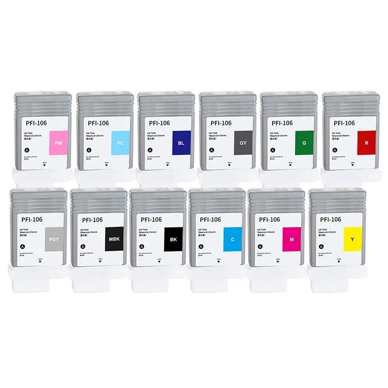 PFI-106 PFI106 Compatible Ink Cartridge with pigment ink and chip for Canon iPF6400S iPF6400 iPF6450 printer
PFI-106 PFI106 Compatible Ink Cartridge with pigment ink and chip for Canon iPF6400S iPF6400 iPF6450 printer