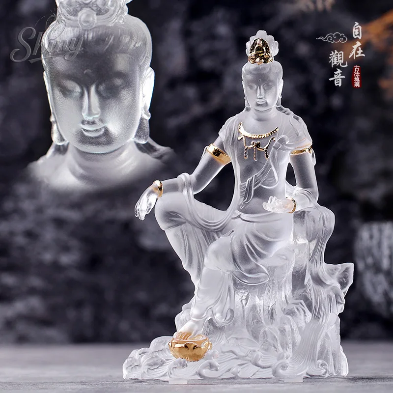 Glaze Water Moon Guanyin Statue Bodhisattva of Serenity for Home or Temple, Traditional Buddhist Figurine
Glaze Water Moon Guanyin Statue Bodhisattva of Serenity for Home or Temple, Traditional Buddhist Figurine