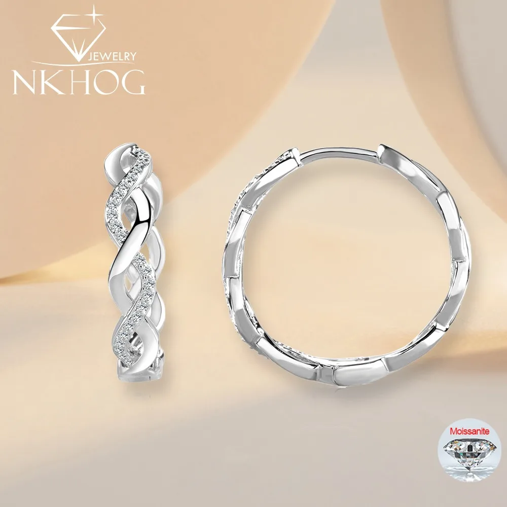 NKHOG GRA Certified Moissanite Hoop Earrings For Women 925 Sterling Silver Engagement Wedding Gift Diamond Ear Stud Fine Jewelry
NKHOG GRA Certified Moissanite Hoop Earrings For Women 925 Sterling Silver Engagement Wedding Gift Diamond Ear Stud Fine Jewelry