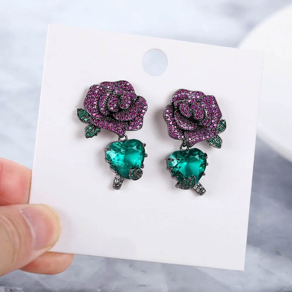 Colored rose flower, floral leaves, S925 silver, earrings, women's trendy stud earrings, light luxury, unique design, earrings
Colored rose flower, floral leaves, S925 silver, earrings, women's trendy stud earrings, light luxury, unique design, earrings