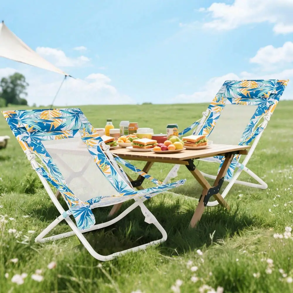 Folding Low Beach Chair, Set Of 2 With Padded Head Pillow, Mesh Back, Cup Holder Blue Pink
Folding Low Beach Chair, Set Of 2 With Padded Head Pillow, Mesh Back, Cup Holder Blue Pink