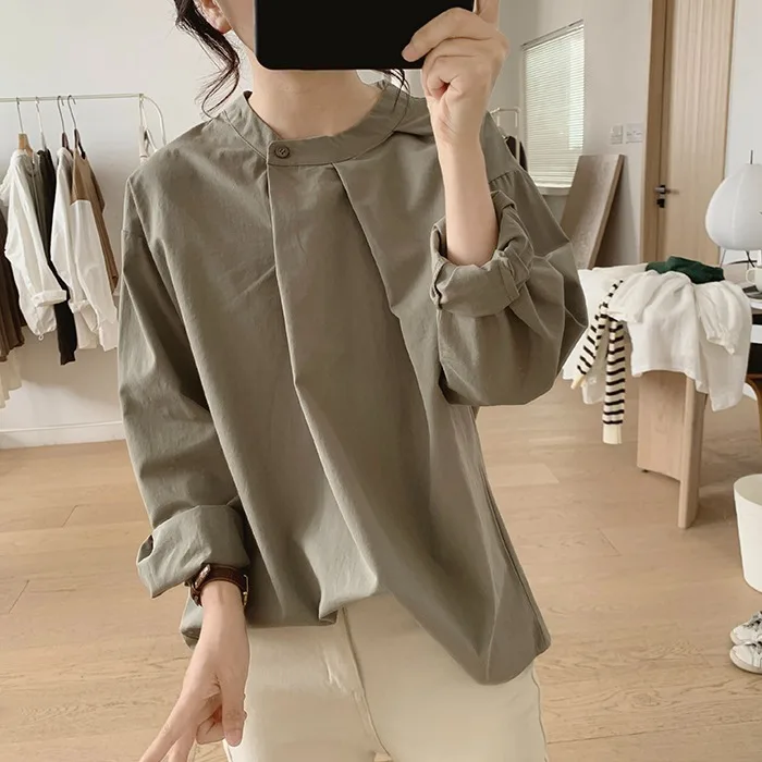 Свободная женская блузка с круглым вырезом и асимметричным длинным рукавом, весна-осень, в японском стиле, с эффектом похудения, с отворотами, из чистого хлопка
Свободная женская блузка с круглым вырезом и асимметричным длинным рукавом, весна-осень, в японском стиле, с эффектом похудения, с отворотами, из чистого хлопка