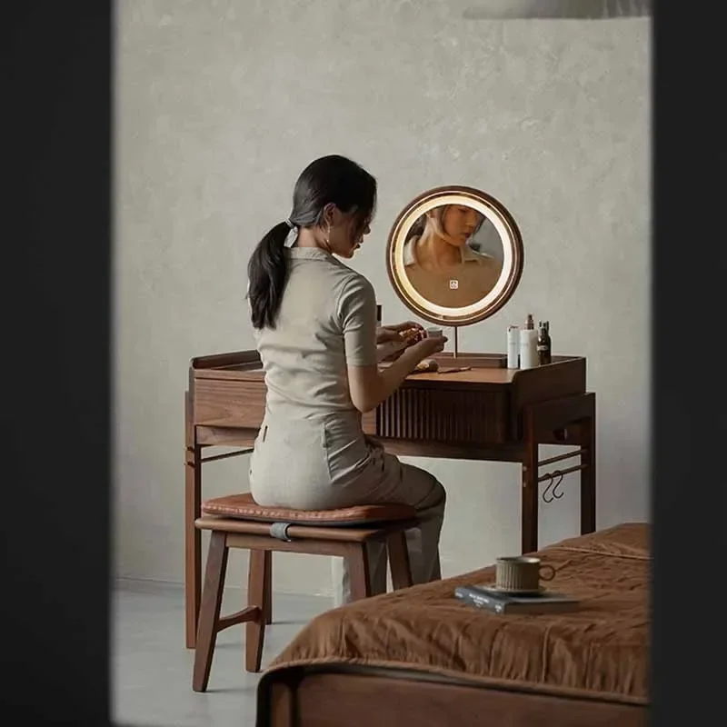 Nordic Drawers Dresser Eithe Stool Brown Wood Women Mirror Dressing Table Storage Makeup Modern Schminktisch Bedroom Furniture
Nordic Drawers Dresser Eithe Stool Brown Wood Women Mirror Dressing Table Storage Makeup Modern Schminktisch Bedroom Furniture