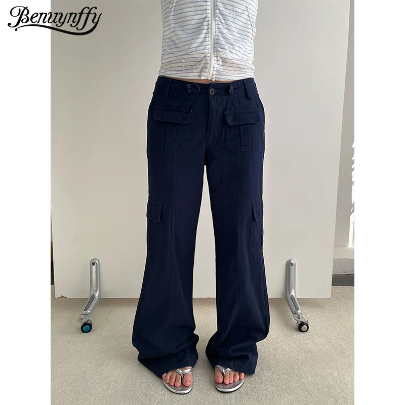 Benuynffy Solid Color Low Waist Cargo Pants Women 2026 Spring Summer New Korean Streetwear Casual Female Straight Leg Trousers
Benuynffy Solid Color Low Waist Cargo Pants Women 2026 Spring Summer New Korean Streetwear Casual Female Straight Leg Trousers