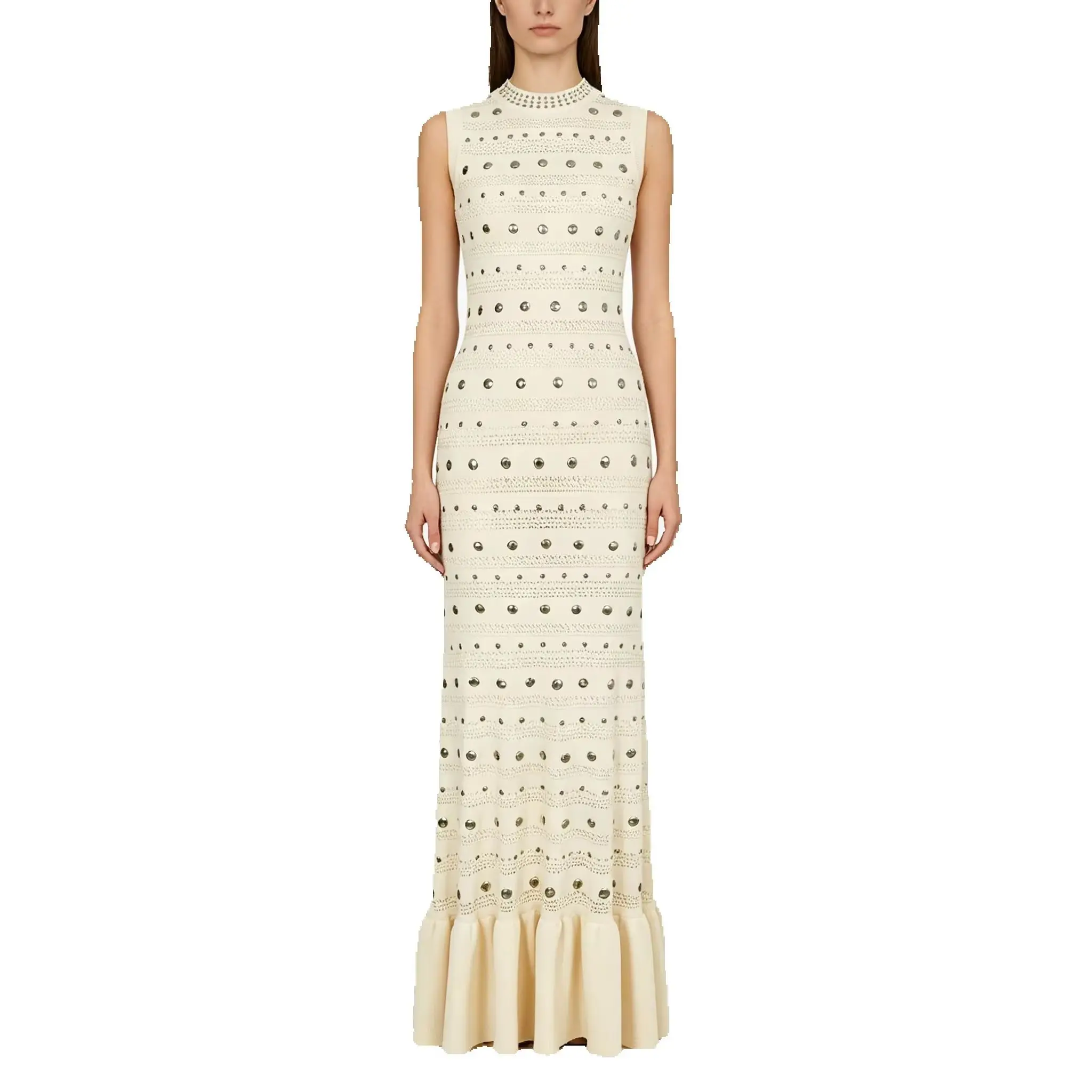 High Quality Summer New Fashionable Temperament Elegant Women Sleeveless Round Neck Rivet Knitted Versatile Slim Fit Long Dress
High Quality Summer New Fashionable Temperament Elegant Women Sleeveless Round Neck Rivet Knitted Versatile Slim Fit Long Dress