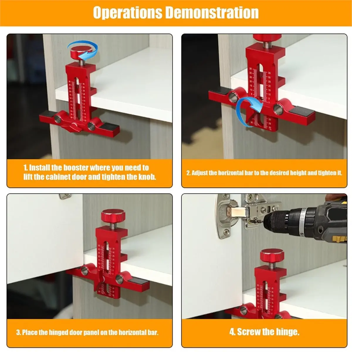 A58Z Cabinet Door Positioning Tool Adjustable Positioner, Cabinet Door Mounting Support Jig, Door Cutout Installation Locator
A58Z Cabinet Door Positioning Tool Adjustable Positioner, Cabinet Door Mounting Support Jig, Door Cutout Installation Locator