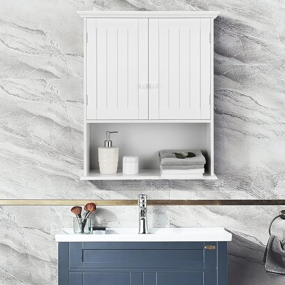 Wall Mount Bathroom Cabinet Wooden Medicine Cabinet Storage Organizer with 2-Doand 1-Shel Cottage Collection Wall Cabinet (White
Wall Mount Bathroom Cabinet Wooden Medicine Cabinet Storage Organizer with 2-Doand 1-Shel Cottage Collection Wall Cabinet (White