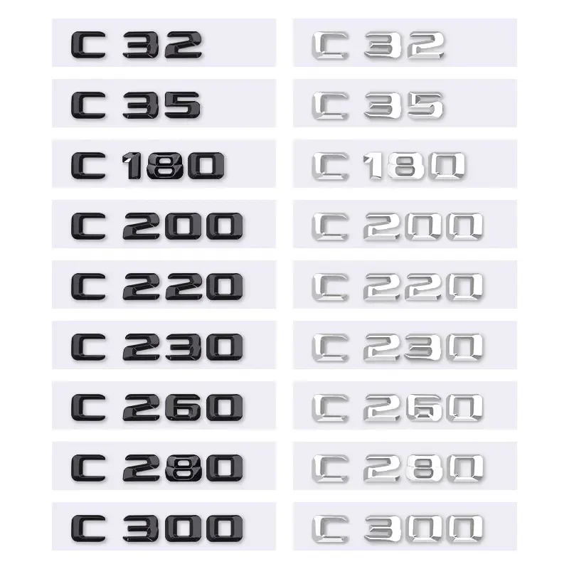 C32 C35 C180 C200 C220 C230 C260 C280 C300 logo car stickers for mercedes benz C class refit rear boot trunk displacement label
C32 C35 C180 C200 C220 C230 C260 C280 C300 logo car stickers for mercedes benz C class refit rear boot trunk displacement label